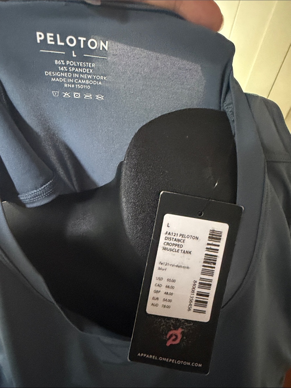 Peloton Slate Blue Workout Tank with Gloss Logo NWT - Picture 2 of 4